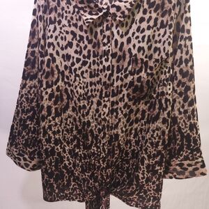 Belle by Kim Gravel Animal Print Button Down Shirt